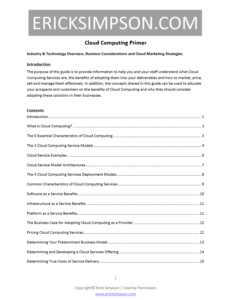 Erick Simpson's Cloud Computing Primer