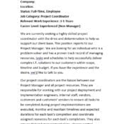 Employment Ad for a Project Deployment Engineer
