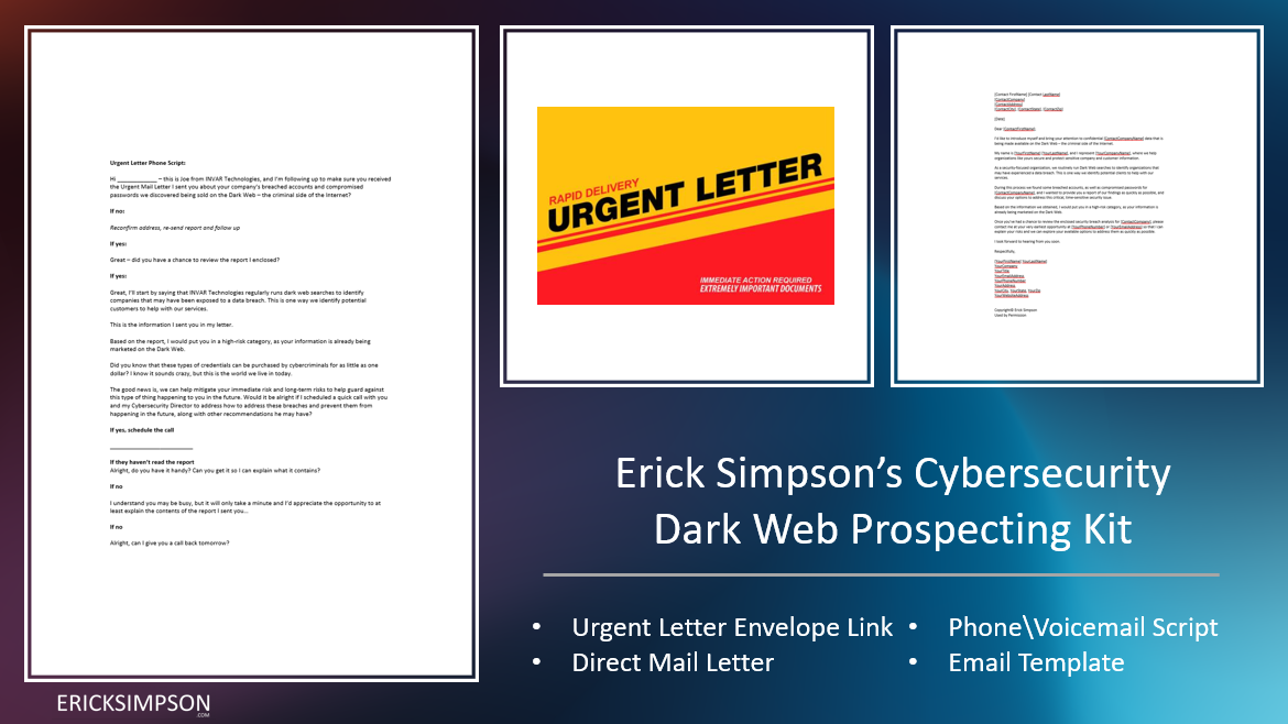 Erick Simpson’s Cybersecurity Dark Web Prospecting Kit