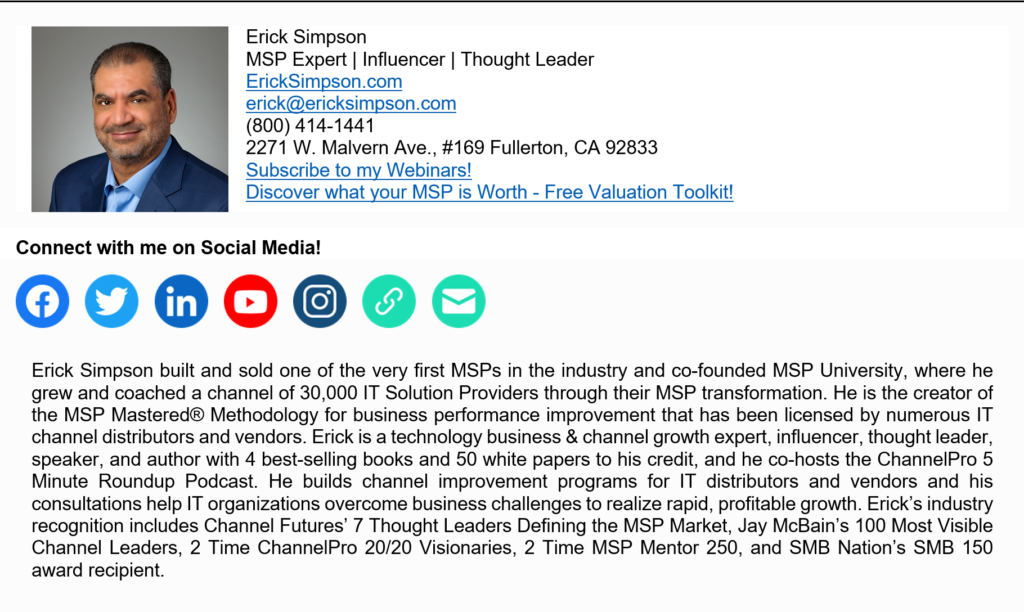 Erick Simpson MSP Expert, Influencer, Thought Leader